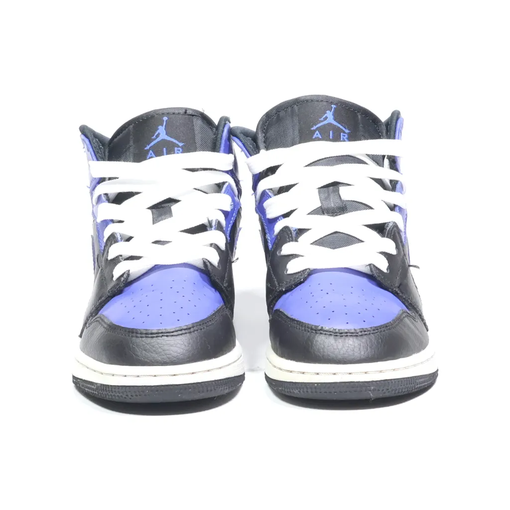 Air Jordan 1 Mid Gs Sneakers Leather Blue Color For Kids
