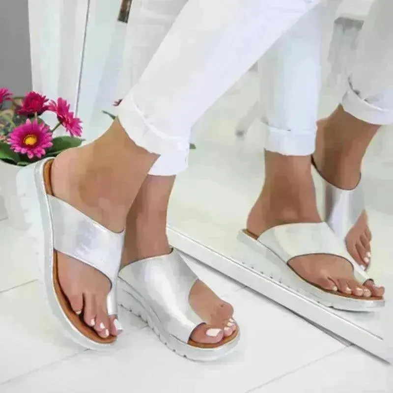 Women Big Toe Clip Casual Flat heel Slippers